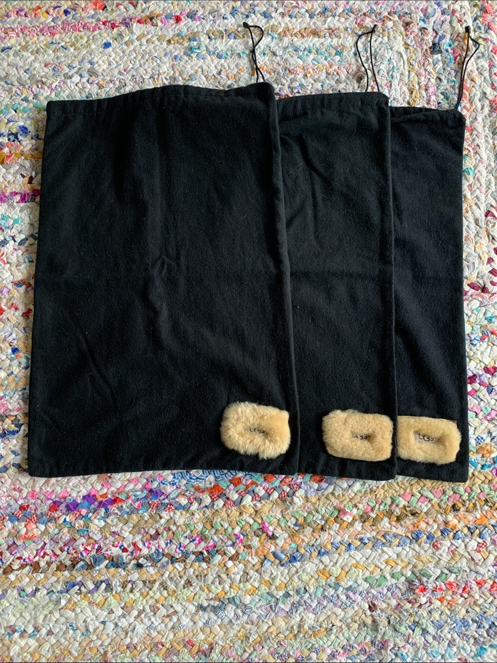 3 Authentic UGG Australia Drawstring Dust Bags 24”x14”